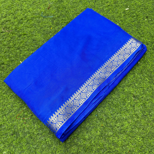 Royal Blue Mysore Semi Silk Premium Quality Saree