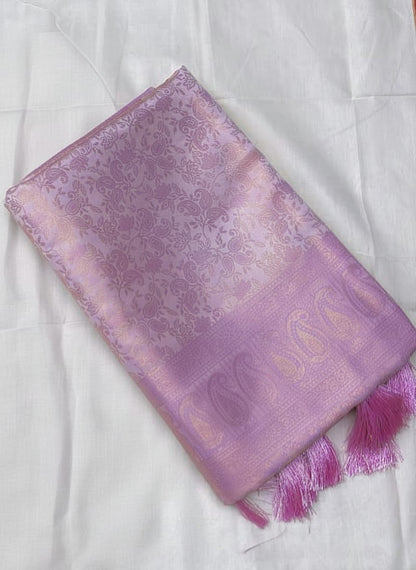 Light Purple / Lavender Banarasi Silk Saree and 4 colour options available