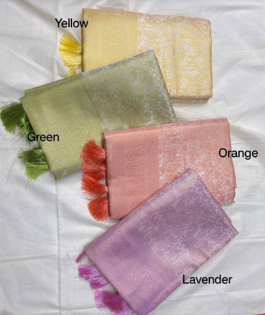 Light Purple / Lavender Banarasi Silk Saree and 4 colour options available